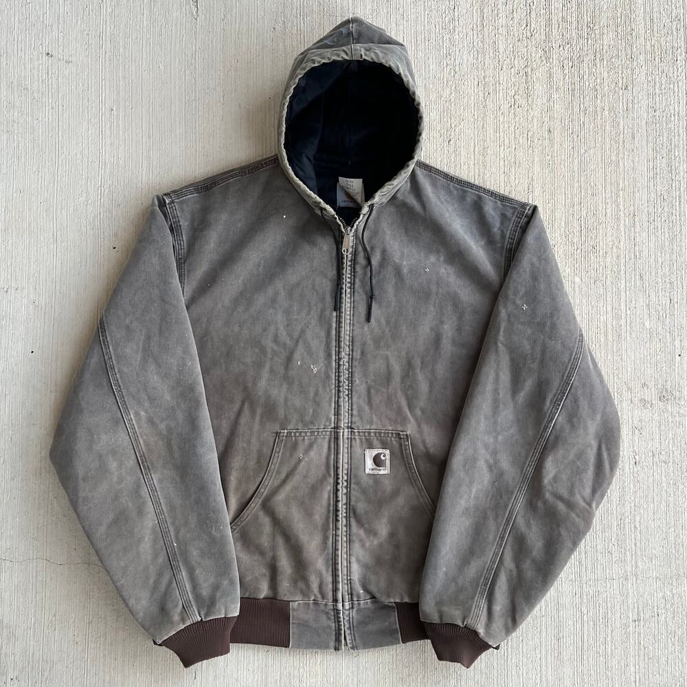 Carhartt JQ382 brown hooded work wear jacket